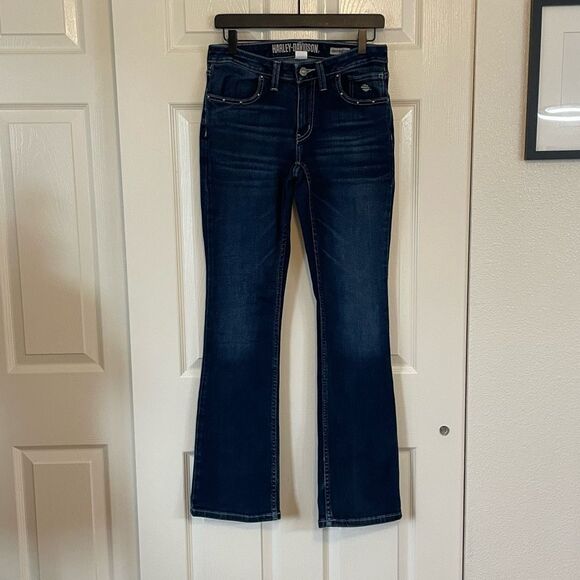 Harley-Davidson Curvy Boot Cut Embellished Jeans Size 28 - Picture 12 of 12